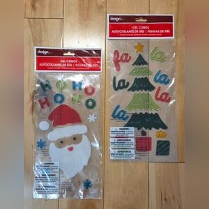 NEW Santa & Christmas Tree Window Gel Clings Lot